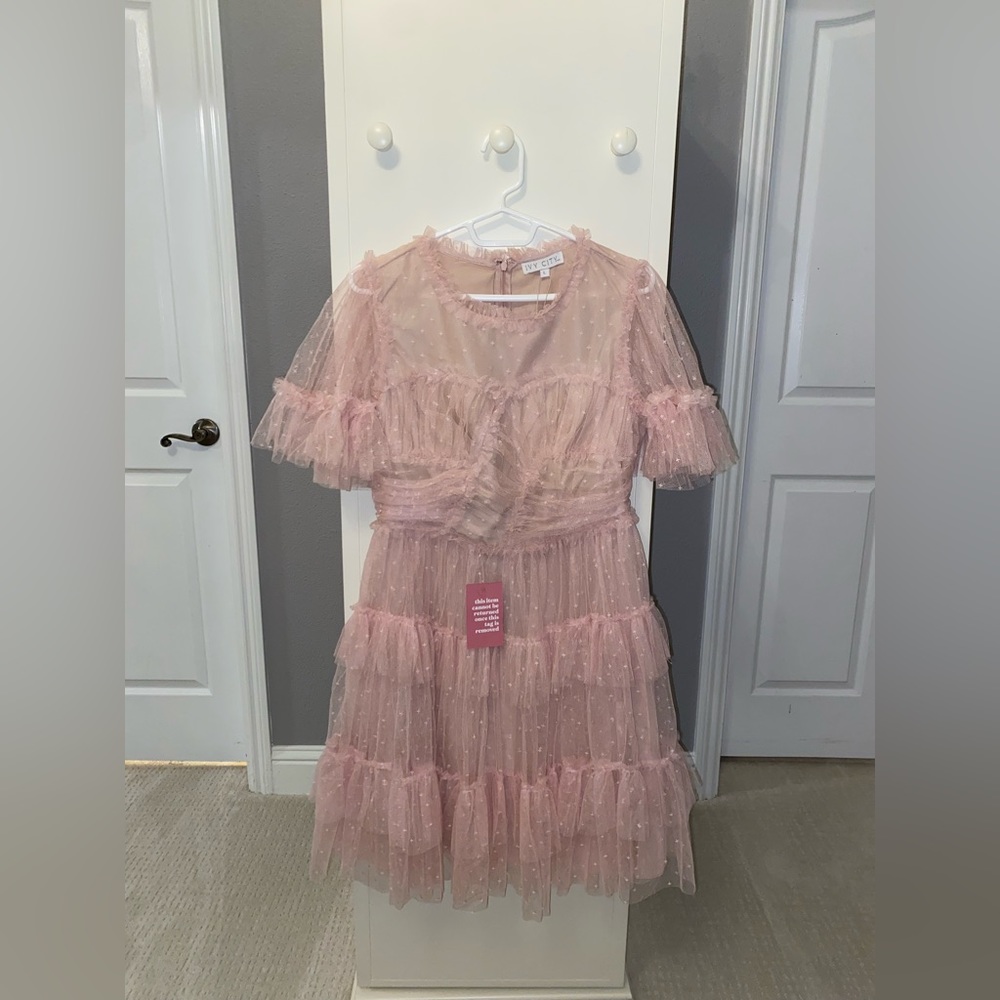 Ivy city short whimsical dress in pink!